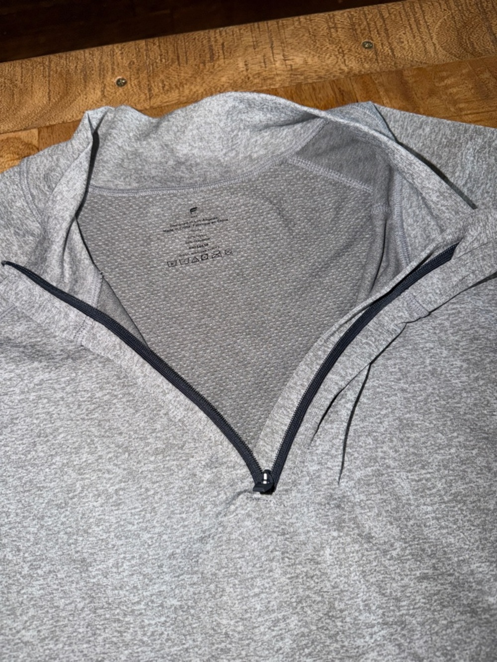 Fabletics Men's Lightweight Heather Gray Quarter-Zip Shirt Jacket - Picture 3 of 6